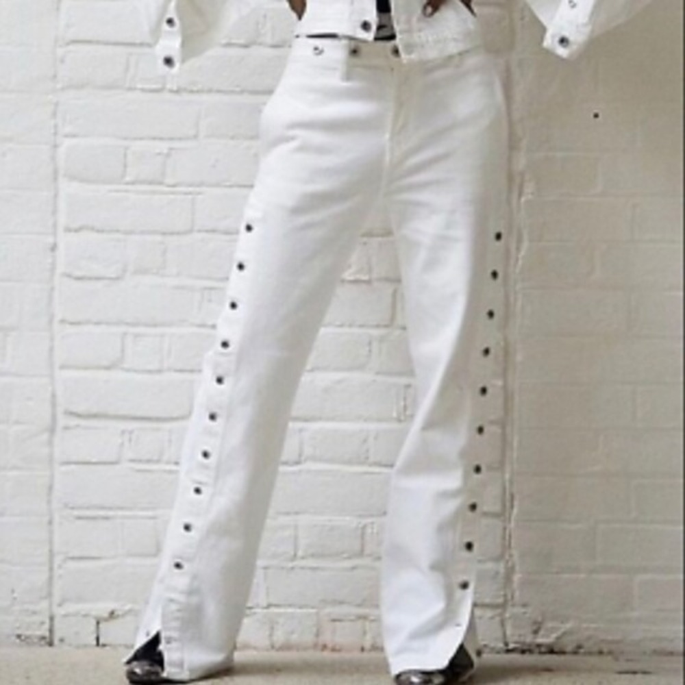 Levis Made & Crafted 25X32 Big E Union Artillery Trousers White Denim Jeans